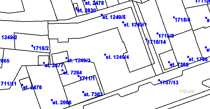 Parcela st. 1249/4 v KÚ Cheb, Katastrální mapa