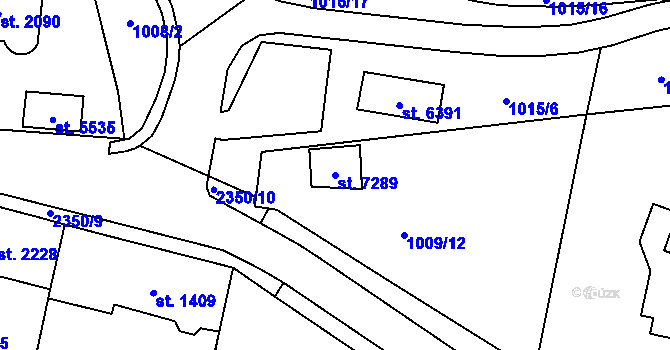 Parcela st. 7289 v KÚ Cheb, Katastrální mapa