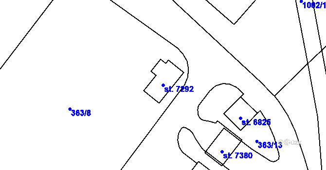 Parcela st. 7292 v KÚ Cheb, Katastrální mapa