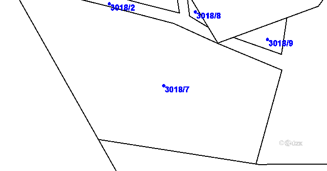 Parcela st. 3018/7 v KÚ Cheb, Katastrální mapa