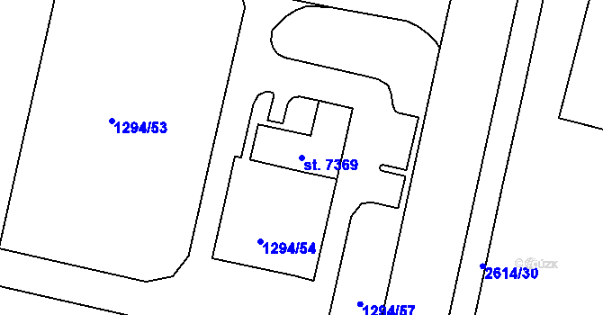 Parcela st. 7369 v KÚ Cheb, Katastrální mapa