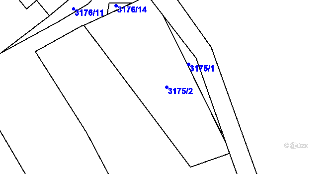Parcela st. 3175/2 v KÚ Cheb, Katastrální mapa