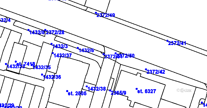 Parcela st. 2372/31 v KÚ Cheb, Katastrální mapa