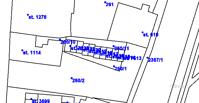 Parcela st. 7517 v KÚ Cheb, Katastrální mapa