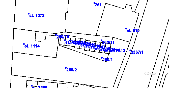 Parcela st. 7518 v KÚ Cheb, Katastrální mapa