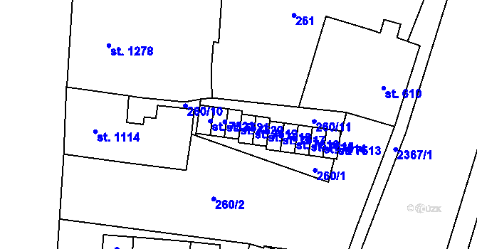 Parcela st. 7520 v KÚ Cheb, Katastrální mapa