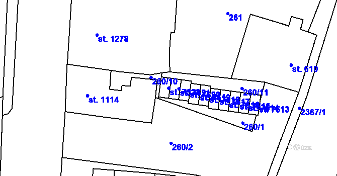 Parcela st. 7522 v KÚ Cheb, Katastrální mapa