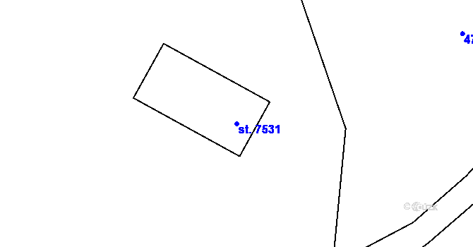 Parcela st. 7531 v KÚ Cheb, Katastrální mapa
