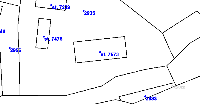 Parcela st. 7573 v KÚ Cheb, Katastrální mapa