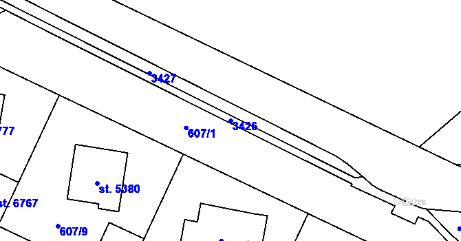 Parcela st. 3426 v KÚ Cheb, Katastrální mapa