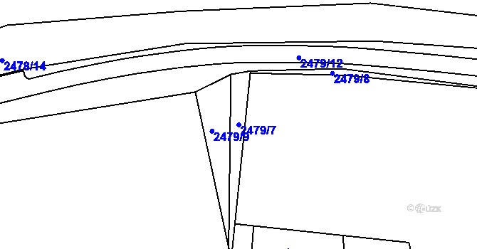 Parcela st. 2479/7 v KÚ Cheb, Katastrální mapa