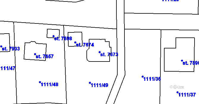 Parcela st. 7673 v KÚ Cheb, Katastrální mapa