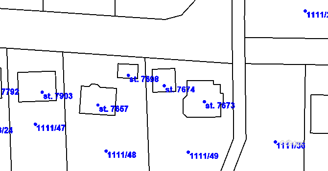 Parcela st. 7674 v KÚ Cheb, Katastrální mapa