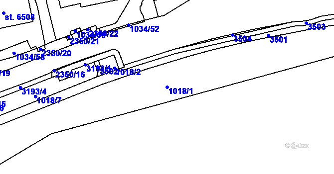 Parcela st. 1018/1 v KÚ Cheb, Katastrální mapa