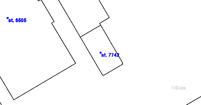 Parcela st. 7742 v KÚ Cheb, Katastrální mapa