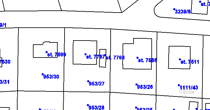 Parcela st. 7768 v KÚ Cheb, Katastrální mapa