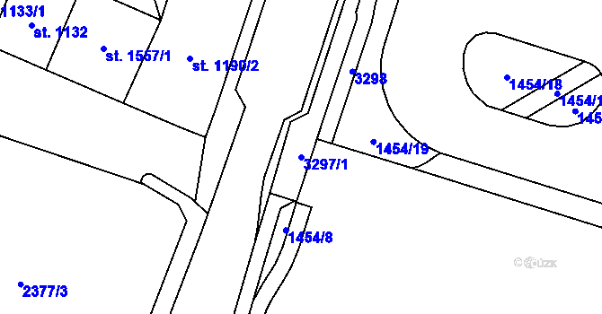 Parcela st. 3297/1 v KÚ Cheb, Katastrální mapa