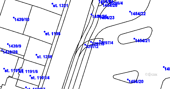 Parcela st. 3297/2 v KÚ Cheb, Katastrální mapa