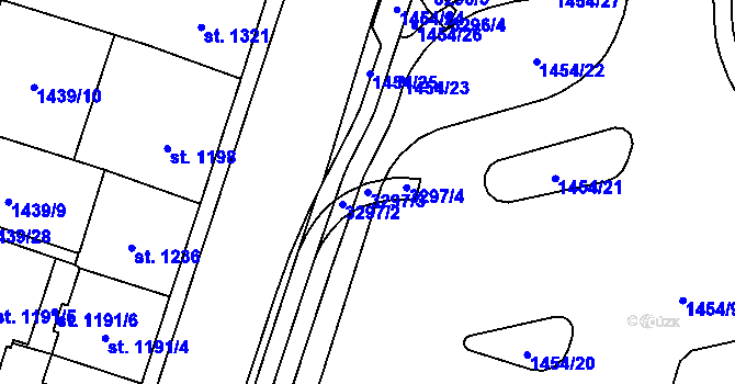 Parcela st. 3297/3 v KÚ Cheb, Katastrální mapa