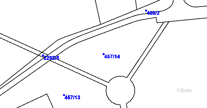 Parcela st. 457/14 v KÚ Cheb, Katastrální mapa
