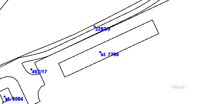 Parcela st. 7798 v KÚ Cheb, Katastrální mapa