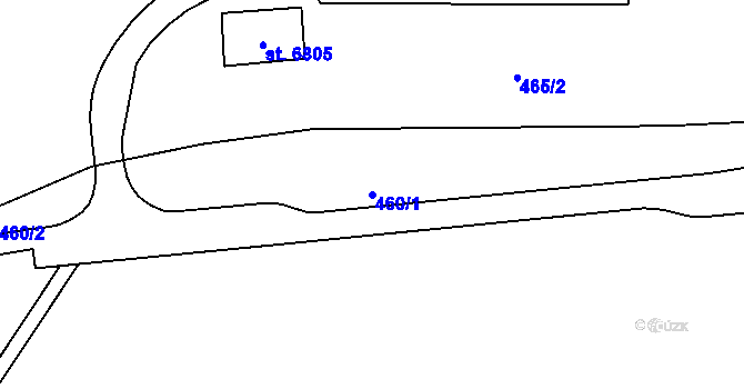 Parcela st. 460/1 v KÚ Cheb, Katastrální mapa