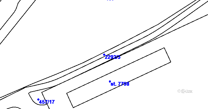 Parcela st. 2292/3 v KÚ Cheb, Katastrální mapa