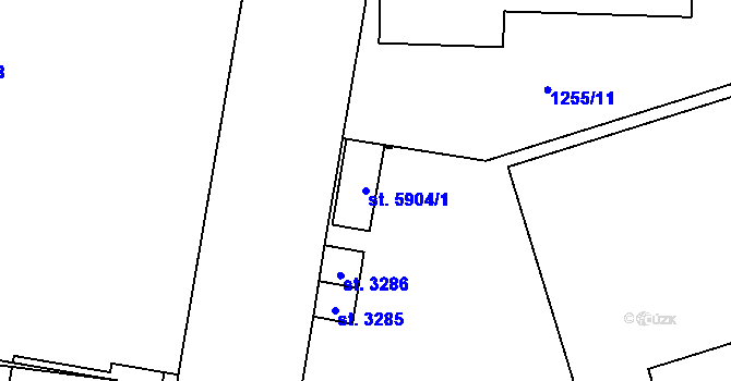 Parcela st. 5904/1 v KÚ Cheb, Katastrální mapa
