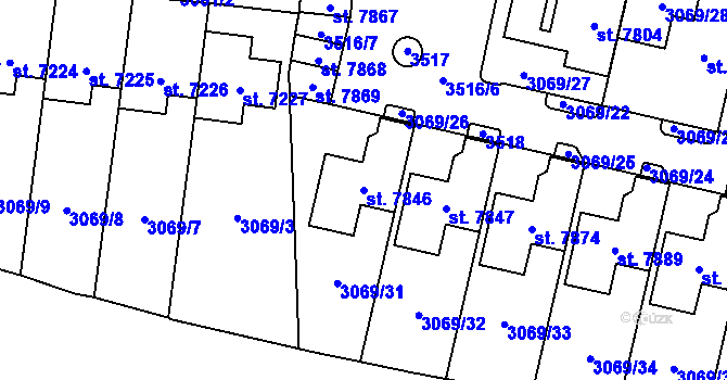 Parcela st. 7846 v KÚ Cheb, Katastrální mapa