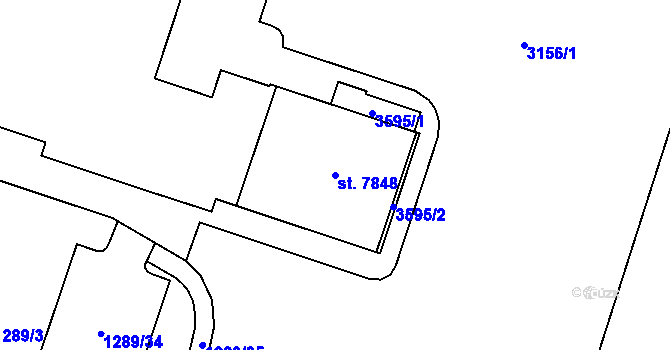 Parcela st. 7848 v KÚ Cheb, Katastrální mapa