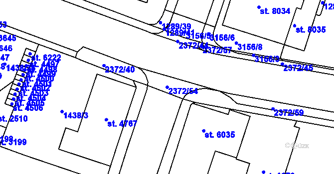 Parcela st. 2372/54 v KÚ Cheb, Katastrální mapa