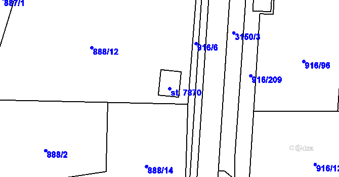 Parcela st. 7870 v KÚ Cheb, Katastrální mapa