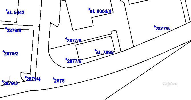 Parcela st. 7885 v KÚ Cheb, Katastrální mapa