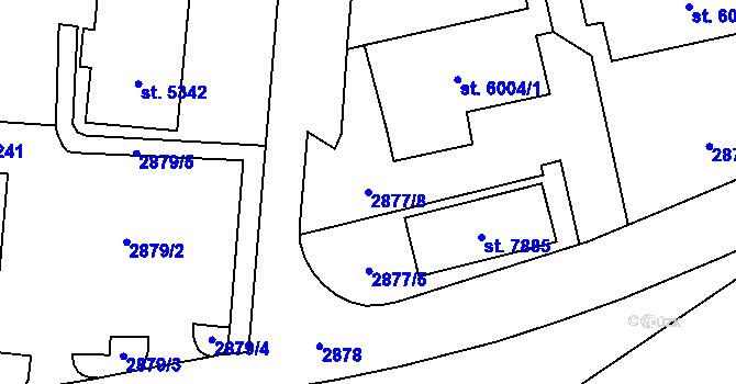 Parcela st. 2877/8 v KÚ Cheb, Katastrální mapa