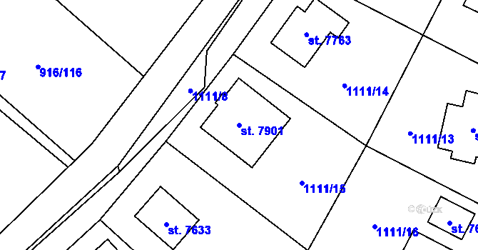 Parcela st. 7901 v KÚ Cheb, Katastrální mapa