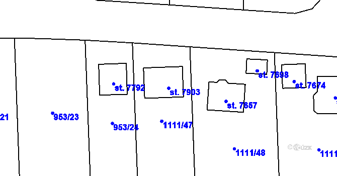 Parcela st. 7903 v KÚ Cheb, Katastrální mapa