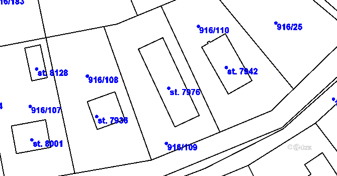 Parcela st. 7976 v KÚ Cheb, Katastrální mapa