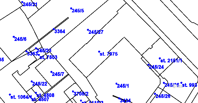 Parcela st. 7975 v KÚ Cheb, Katastrální mapa