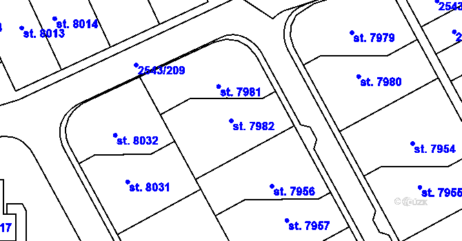 Parcela st. 7982 v KÚ Cheb, Katastrální mapa