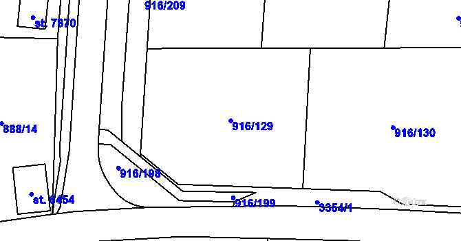 Parcela st. 916/129 v KÚ Cheb, Katastrální mapa