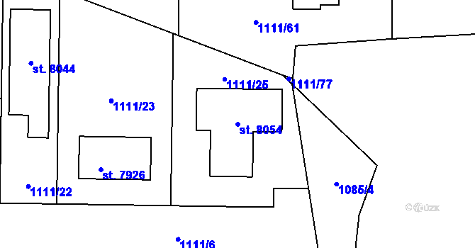 Parcela st. 8054 v KÚ Cheb, Katastrální mapa