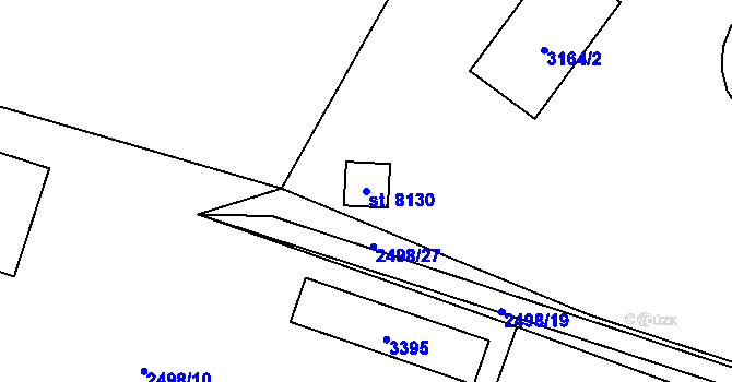 Parcela st. 8130 v KÚ Cheb, Katastrální mapa