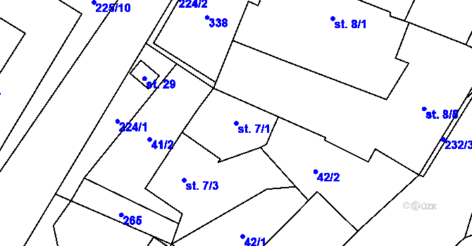 Parcela st. 7/1 v KÚ Hradiště u Chebu, Katastrální mapa