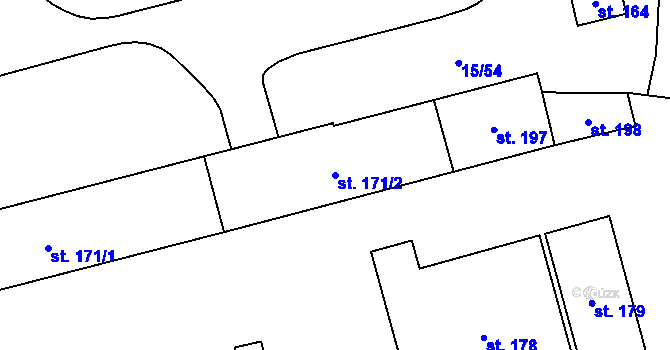 Parcela st. 171/2 v KÚ Hradiště u Chebu, Katastrální mapa