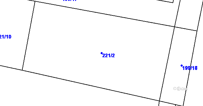 Parcela st. 221/2 v KÚ Hradiště u Chebu, Katastrální mapa