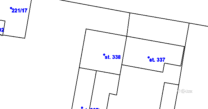 Parcela st. 338 v KÚ Hradiště u Chebu, Katastrální mapa