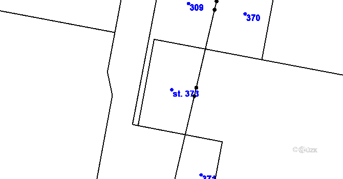 Parcela st. 373 v KÚ Hradiště u Chebu, Katastrální mapa