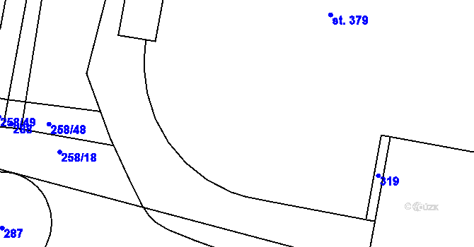 Parcela st. 379 v KÚ Hradiště u Chebu, Katastrální mapa