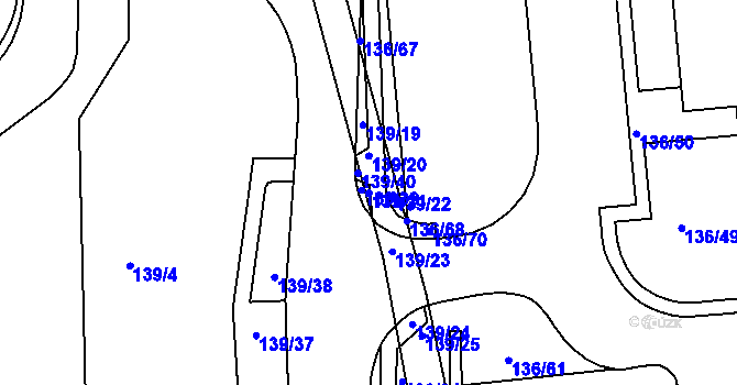 Parcela st. 139/21 v KÚ Hradiště u Chebu, Katastrální mapa