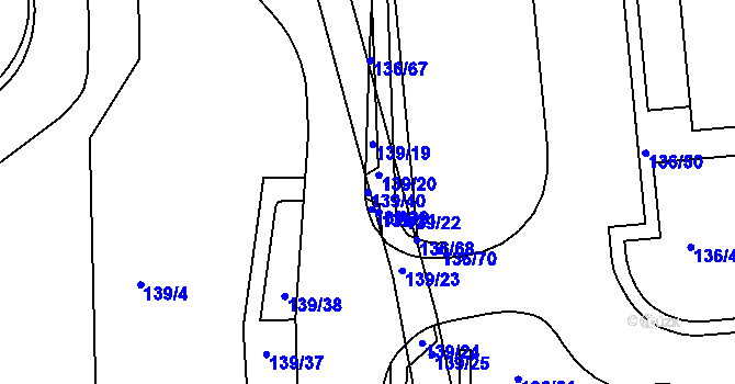 Parcela st. 139/40 v KÚ Hradiště u Chebu, Katastrální mapa